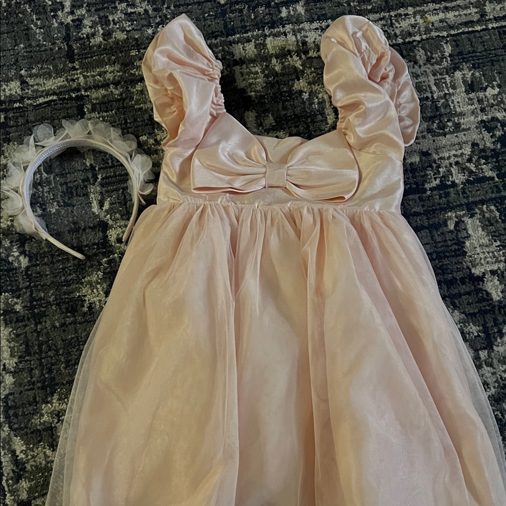 Pink Dress with Bow and Headband
